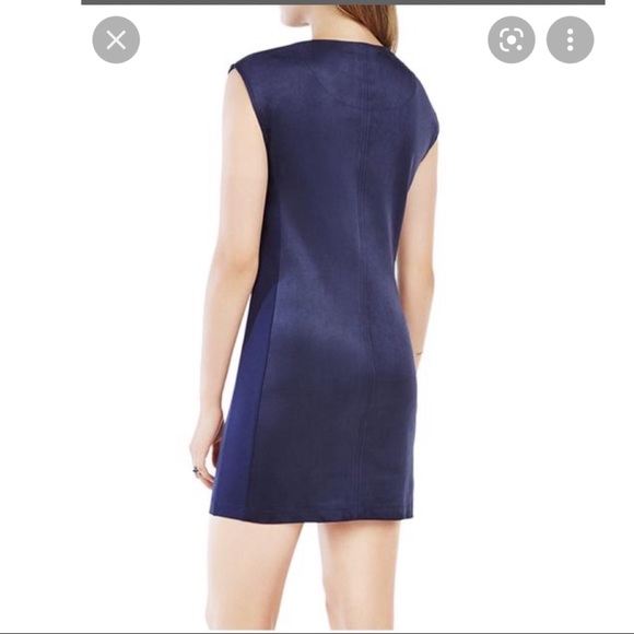 Bcbg maxazria dark navy faux suede shift casual dress size small - Picture 3 of 4